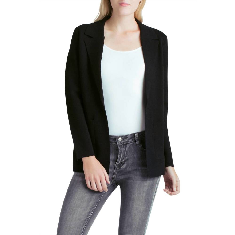 NEW KENSIE comfy viscose blend collared cardigan in black